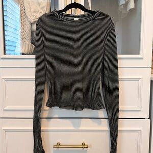 Missguided+ Black and White Striped Long Sleeve Top